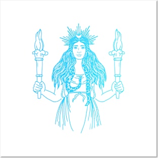 Sky Blue Goddess Hekate Posters and Art